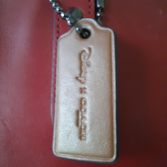 Ltd Ed DISNEY X COACH Mickey Mouse Dark Red Leather Tote Tag Shoulder Bag - Picture 7 of 16